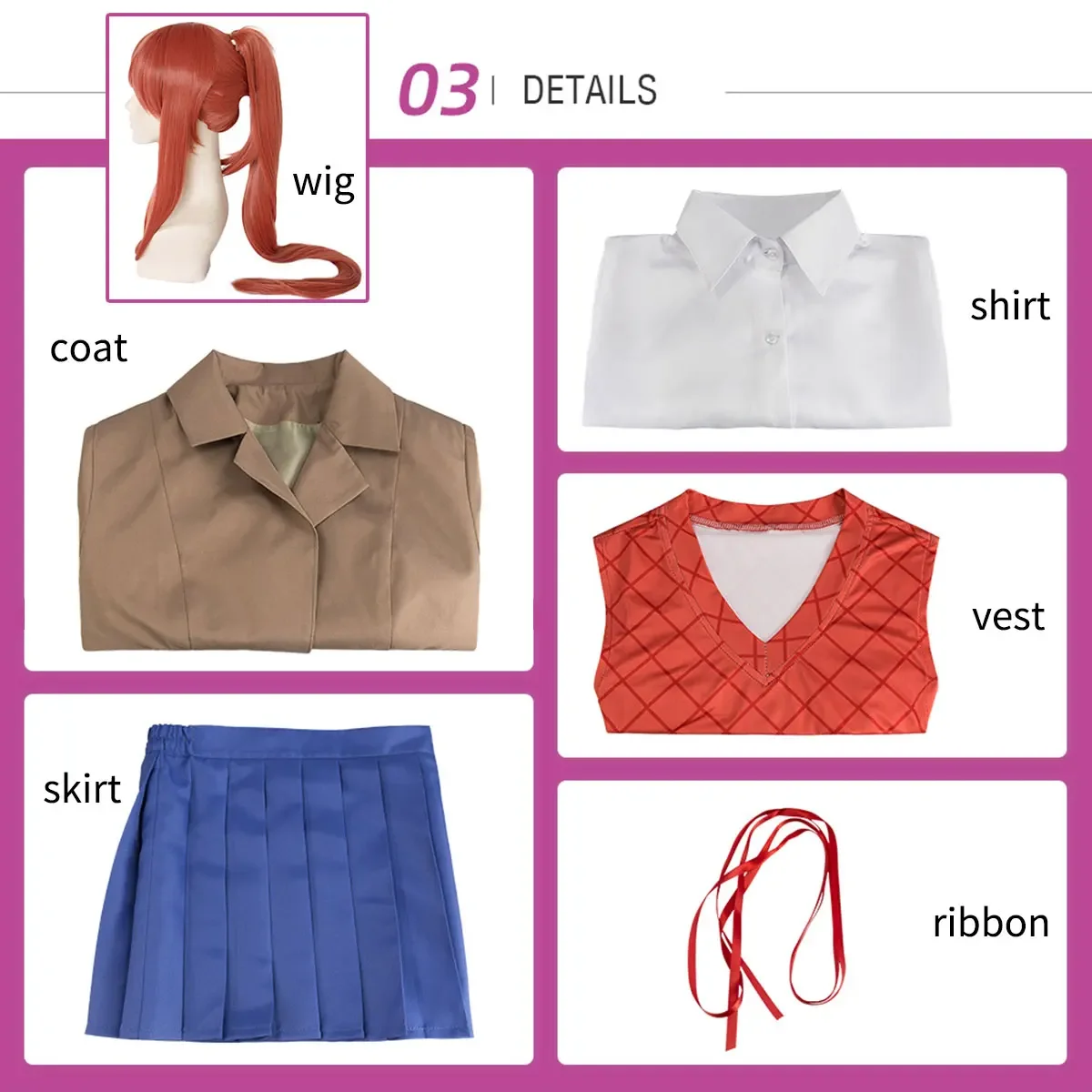 Summer Vacation Clothing Men - アニメドキドキ文学クラブモニカコスプレ衣装さよりゆりなつきハロウィン衣装女性のためのドレス Vestido 服
