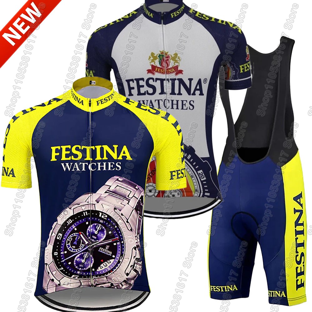 Summer Clothing In Spanish - レトロスペイン時計サイクリングジャージ 2026 セット夏の自転車服ロードバイクシャツスーツ自転車ビブショーツ MTB Ropa Maillot