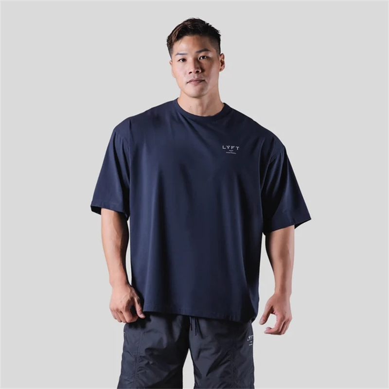 Summer Clothing Uk Men - LYFT Jp & uk-メンズ半袖Tシャツ,カジュアル,フィットネス,ボディービル,トレーニング用,綿100%,210g