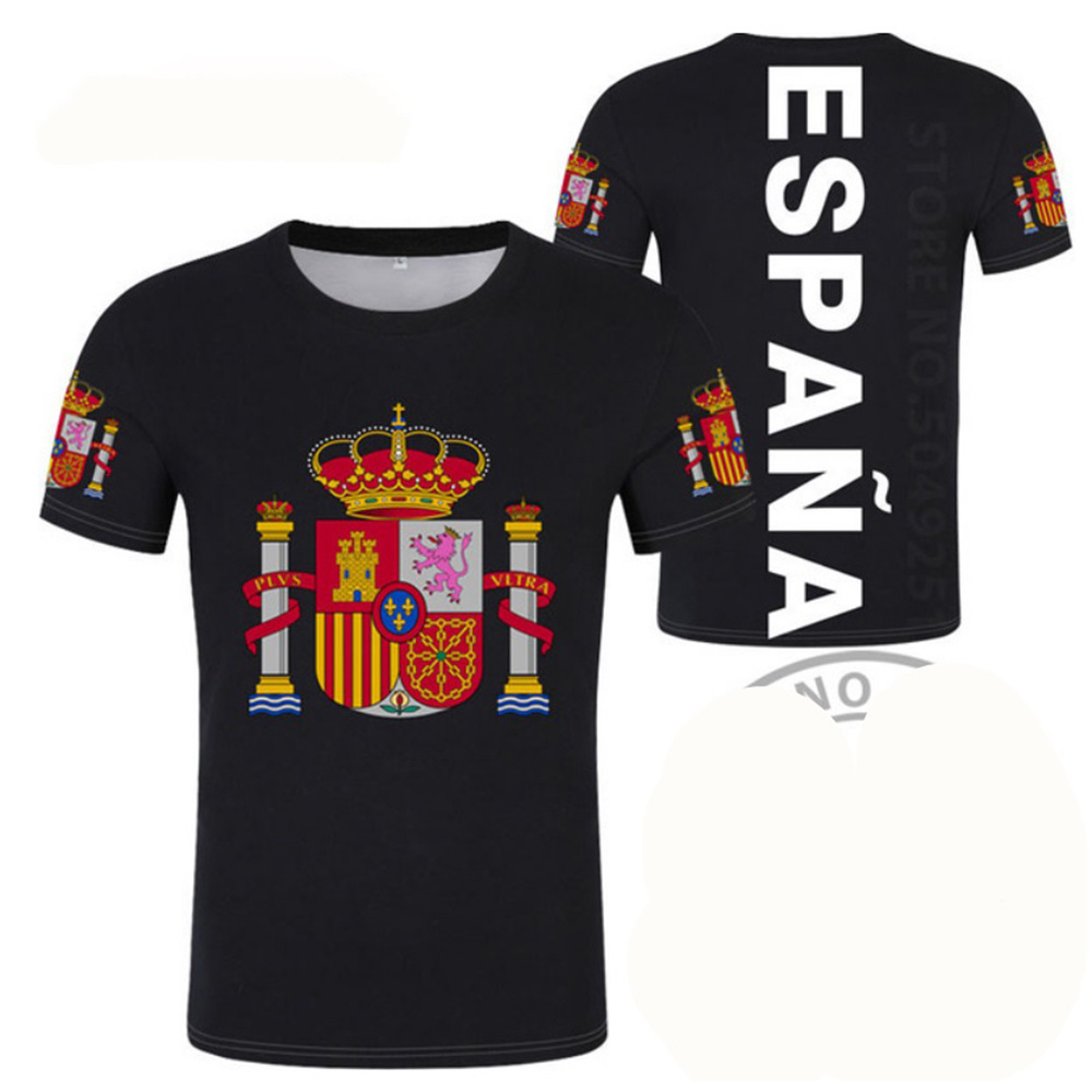 Summer Clothing In Spanish - 男性のスペインの半袖Tシャツ,スペインのエンブレム,サッカーチーム,クラブのTシャツ,メンズジム,3D