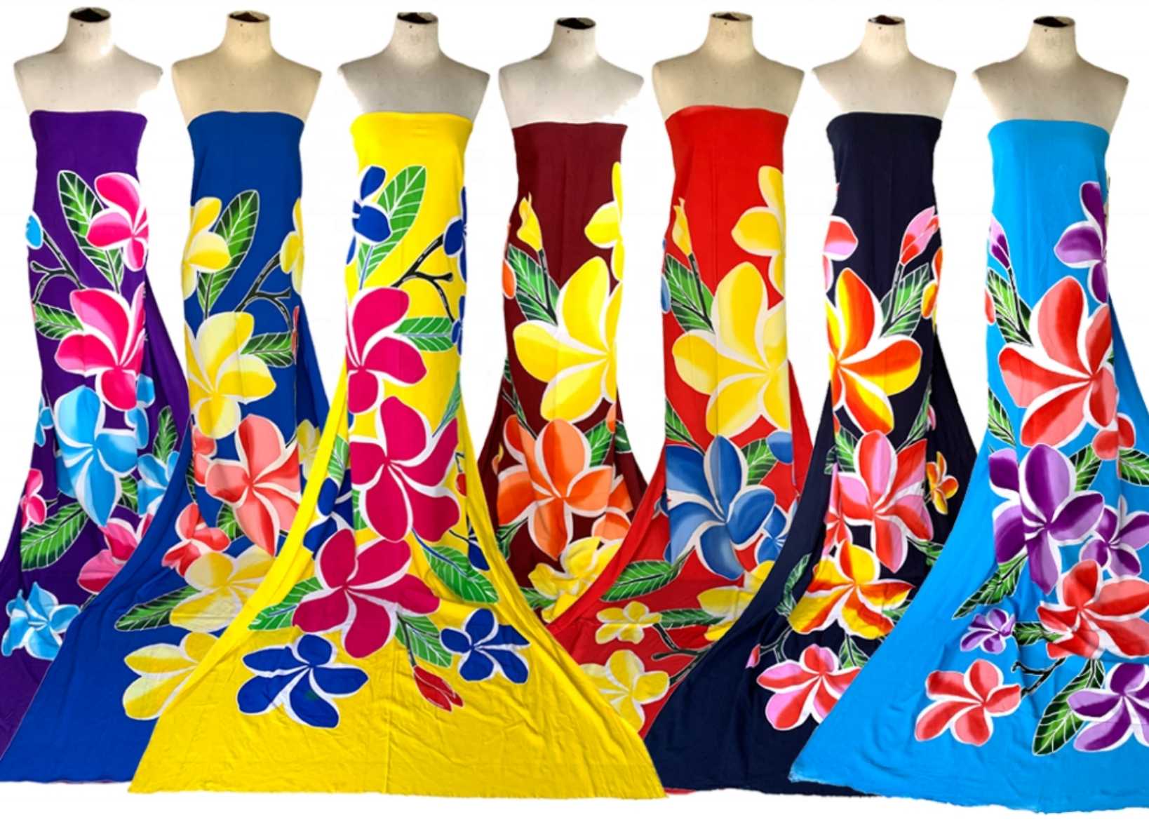 Sarong Pareo Wrap - ハワイアン100%レーヨン プルメリア柄 サロング ビーチビキニラップ パレオ サモア