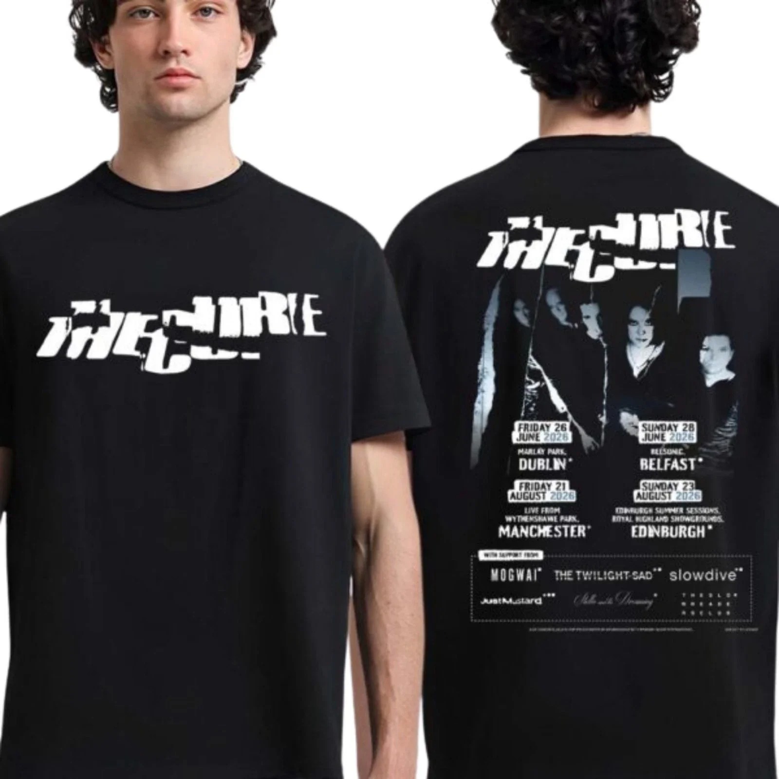 Summer Clothing Uk Men - ザ・キュアー 2026年 イギリス・アイルランド ツアースケジュール グラフィックプリント Tシャツ