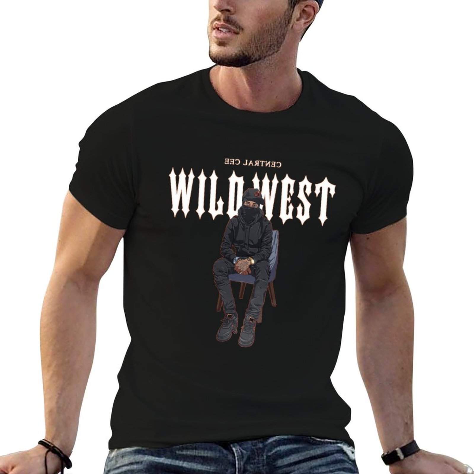 Summer Clothing Uk Men - セントラルシー、ラップ、ワイルド・ウェスト、ドリル、ロンドン、イギリス、ラッパー、グライムTシャツ、夏用トップス、黒、メンズウェア