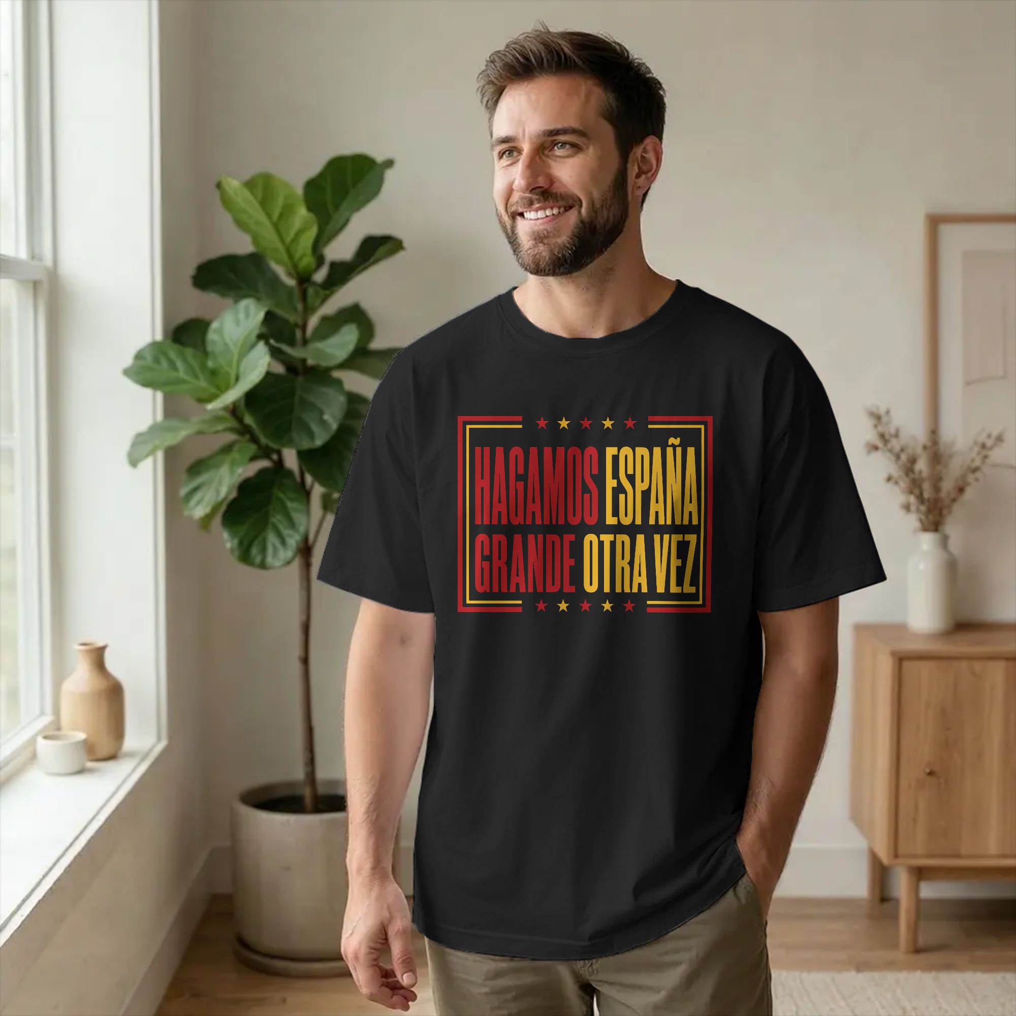 Summer Clothing In Spanish - メンズTシャツ スペインを再び偉大に スペイン愛国心 100%コットン 半袖 ナショナリズムTシャツ
