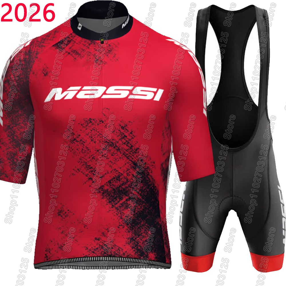 Summer Clothing In Spanish - マッシ 2026 チームサイクリングジャージセットスペインエスパーニャ衣類キットメンズロードバイクシャツスーツ自転車ビブショーツ MTB Ropa
