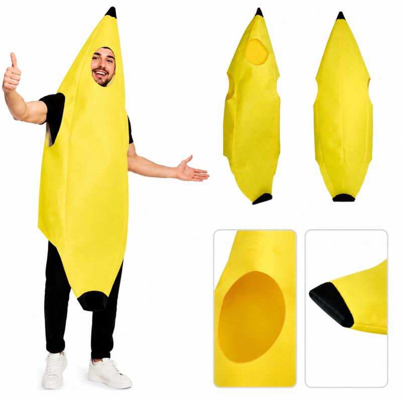 Summer Vacation Clothing Men - 大人用バナナコスチューム面白いフルーツジャンプスーツハロウィンパーティーコスプレ衣装黄色の衣装男性女性用カーニバルステージロールプレイ