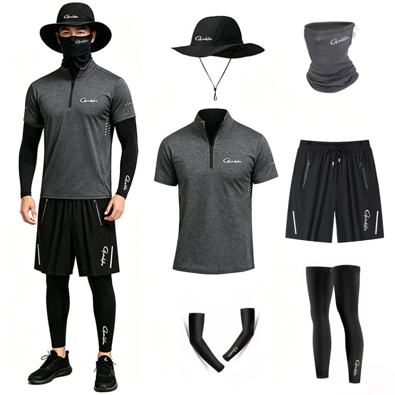夏用ガマカツ釣り服セット男性用紫外線保護半袖釣りジャージショ - Summer Rays Clothing のレビューと価格