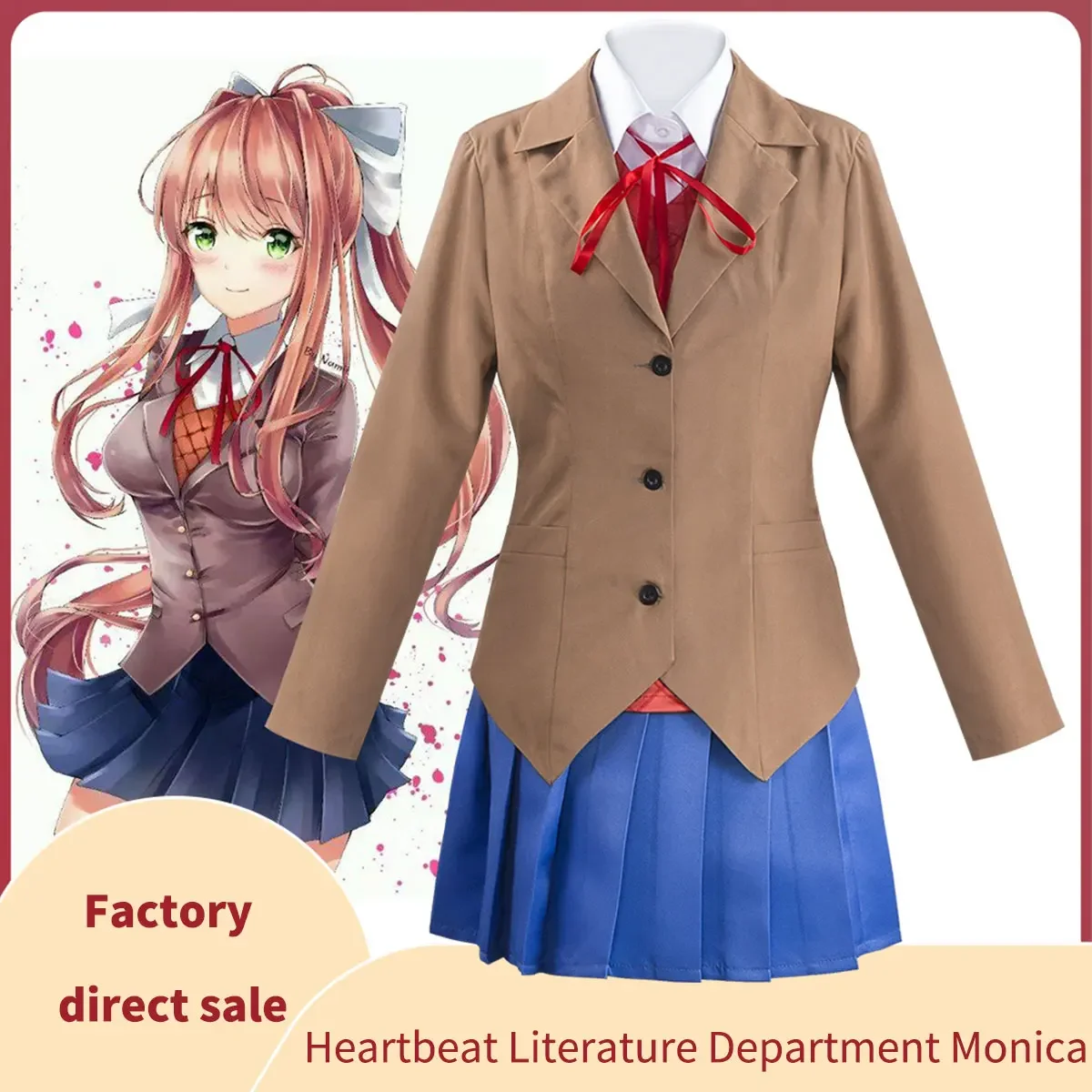 アニメドキドキ文学クラブモニカコスプレ衣装さよりゆりなつきハ - Summer Vacation Clothing Men のレビューと価格
