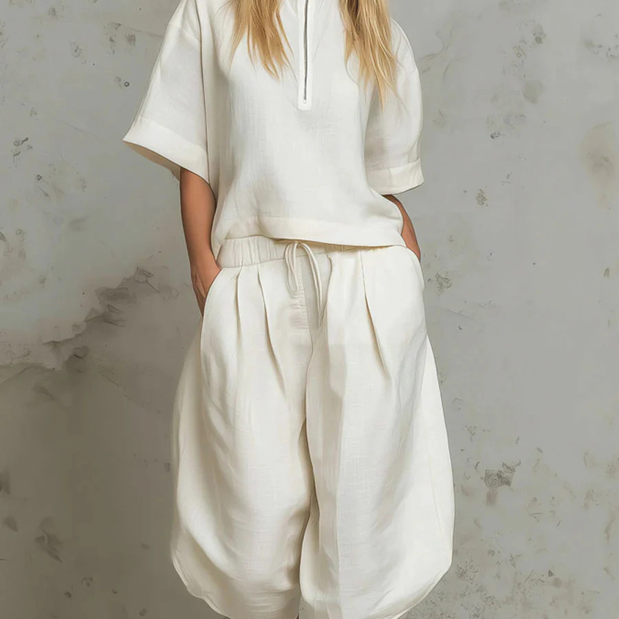 レディースファッション ツーピースセット 新作 ハーフジップ - Summer Vacation Clothing Women のレビューと価格