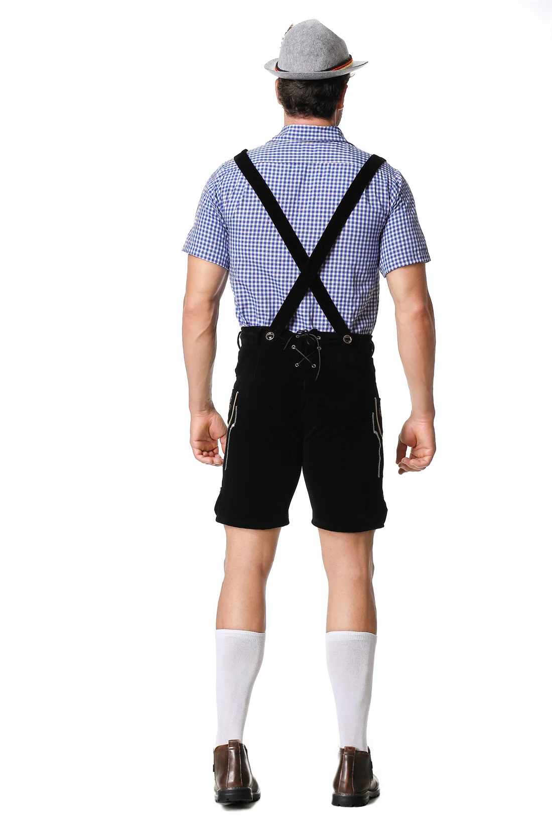 男性ドイツオクトーバーフェストレーダーホーゼン衣装半袖サスペ - Summer Vacation Clothing Men のレビューと価格