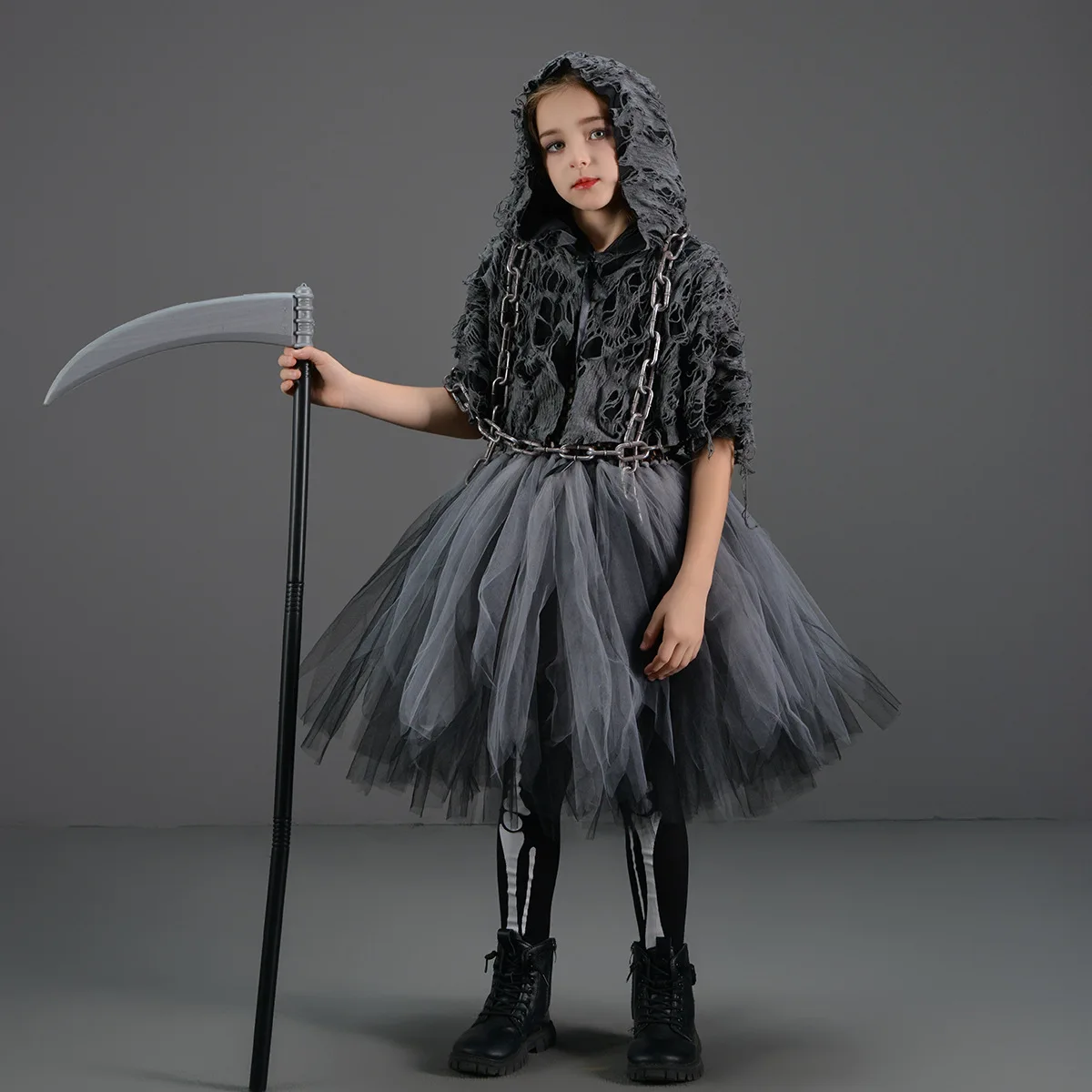 子供用ハロウィンコスプレ怖い死神コスチューム女の子用チュチュ - Summer Vacation Clothing Men のレビューと価格