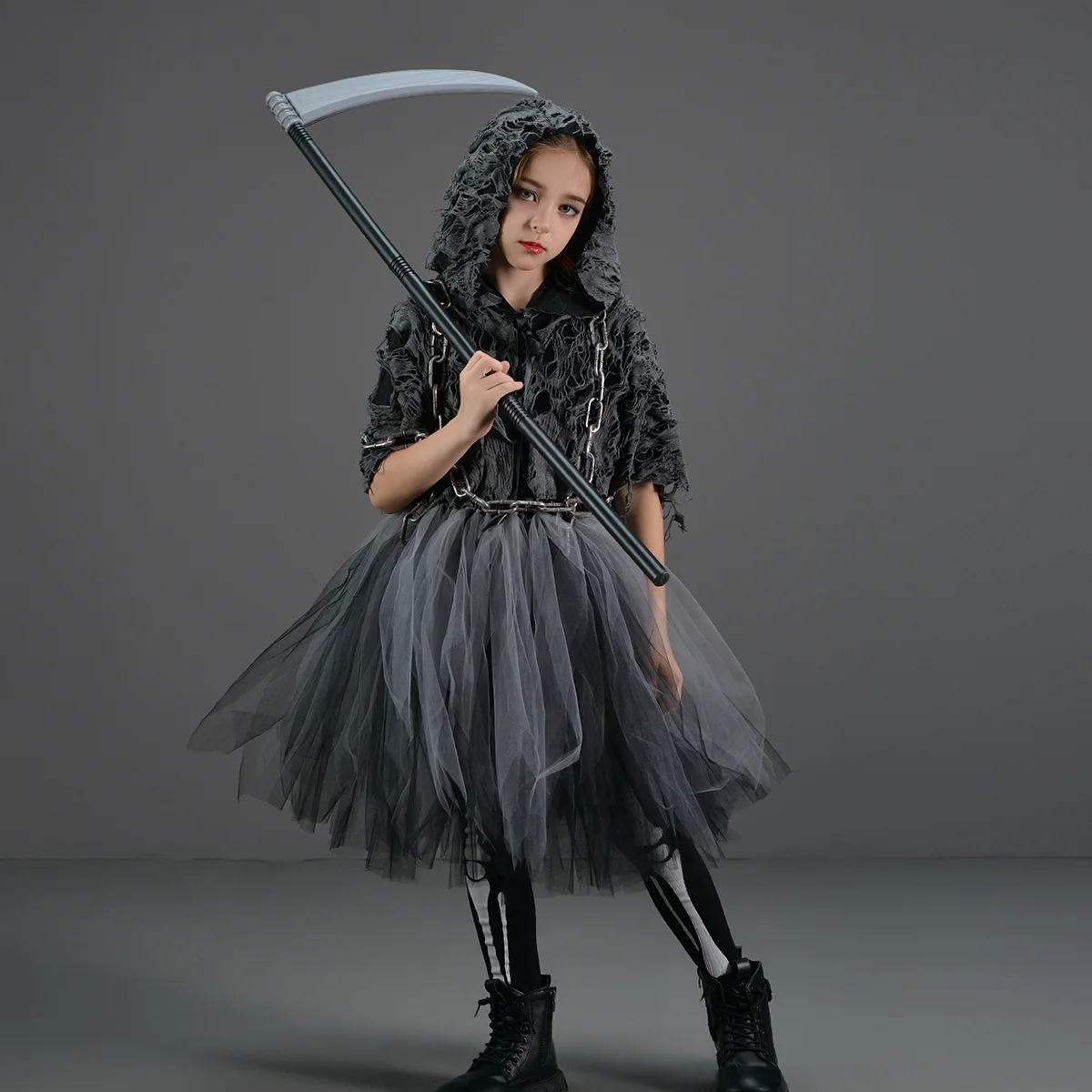 子供用ハロウィンコスプレ怖い死神コスチューム女の子用チュチュ - Summer Vacation Clothing Men のレビューと価格