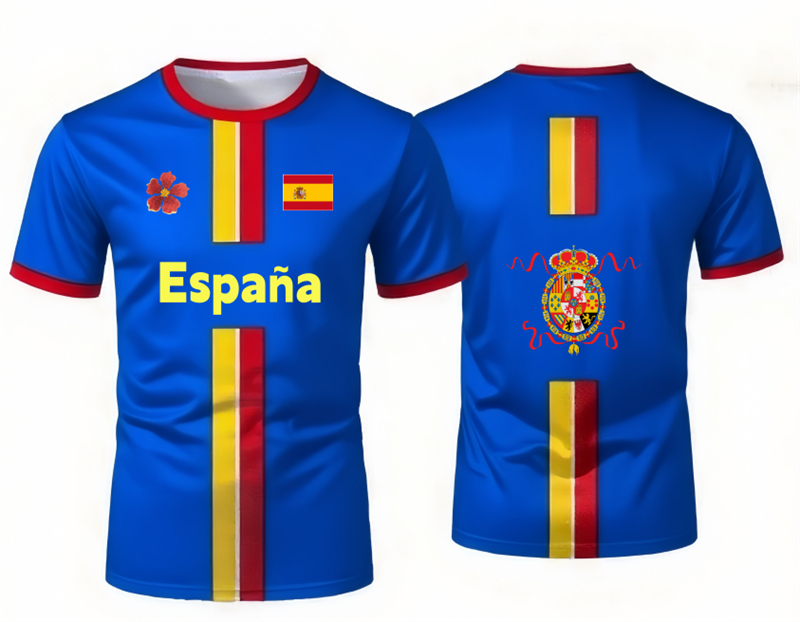 2026年スペインサッカーユニフォーム柄Tシャツ、シャンゴ3 - Summer Clothing In Spanish のレビューと価格