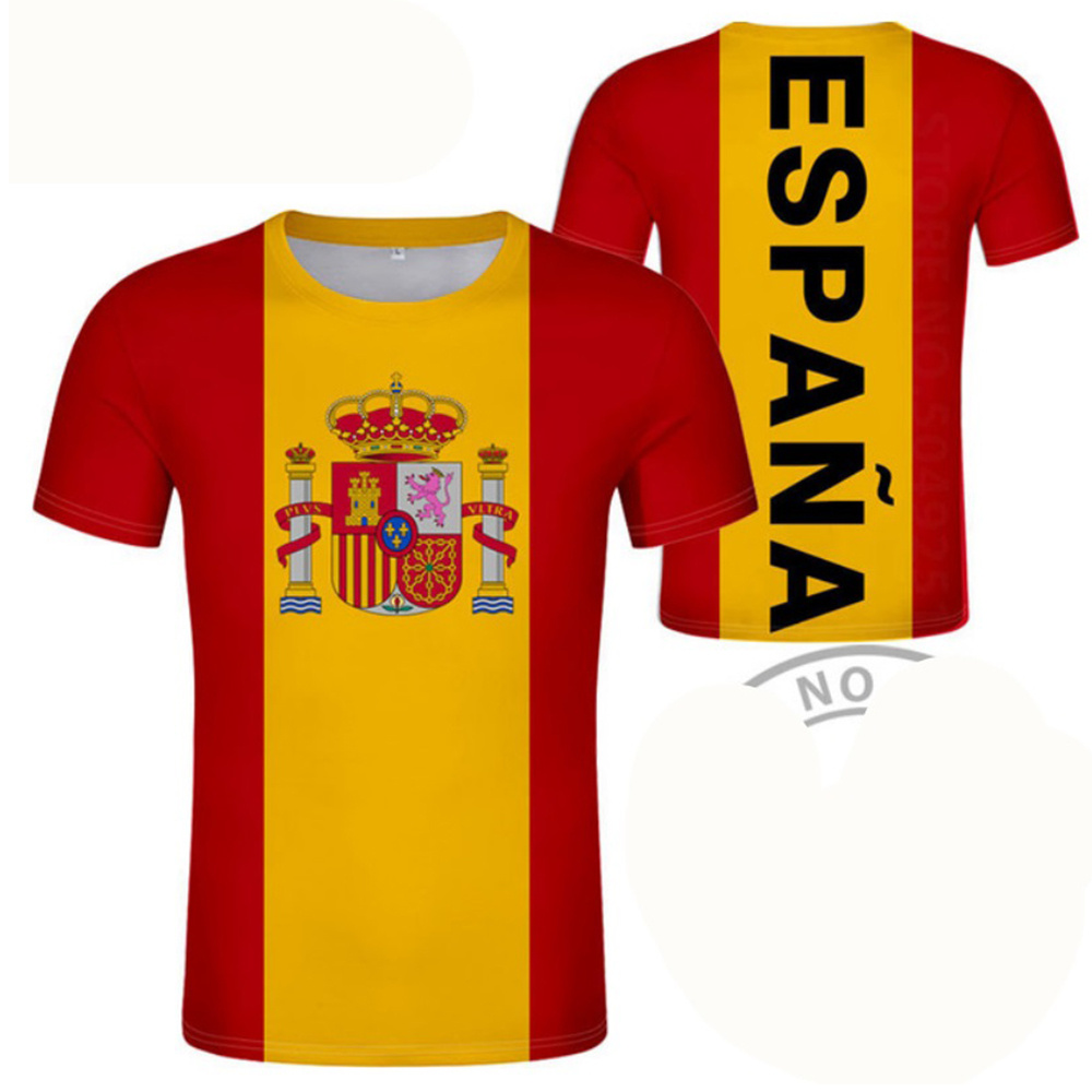 男性のスペインの半袖Tシャツ,スペインのエンブレム,サッカー - Summer Clothing In Spanish のレビューと価格