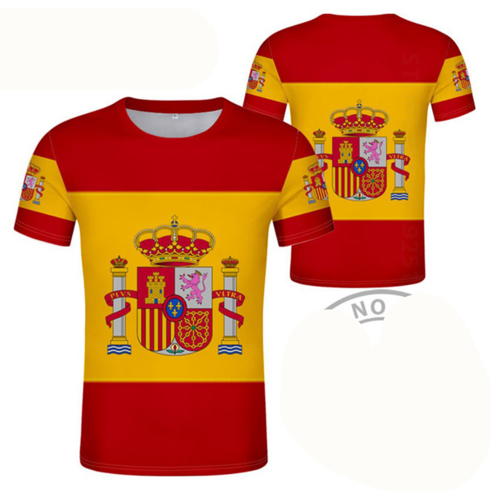 男性のスペインの半袖Tシャツ,スペインのエンブレム,サッカー - Summer Clothing In Spanish のレビューと価格