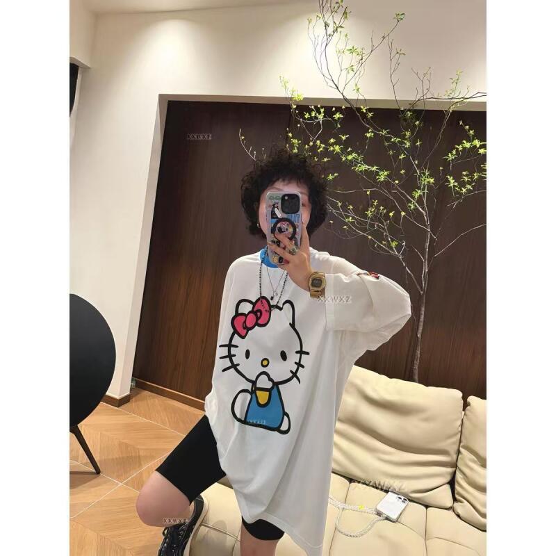 長袖ハローキティ夏の新スタイル漫画かわいいプリント Tシャツ - Summer Clothing Styles For Women のレビューと価格