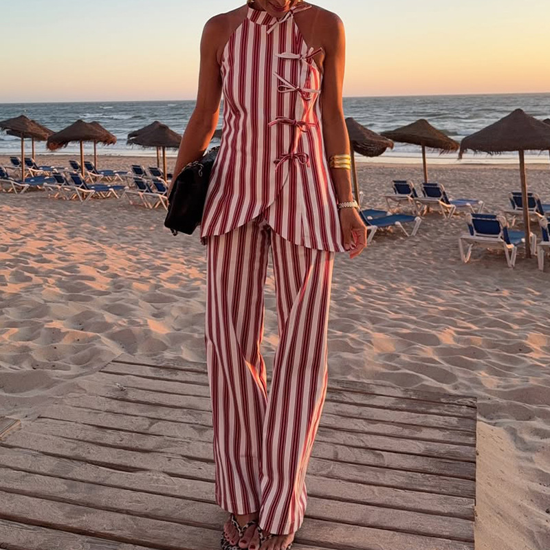 ボウデザインスリムフィットサマーツーピースセット新作バケーシ - Summer Vacation Clothing Women のレビューと価格