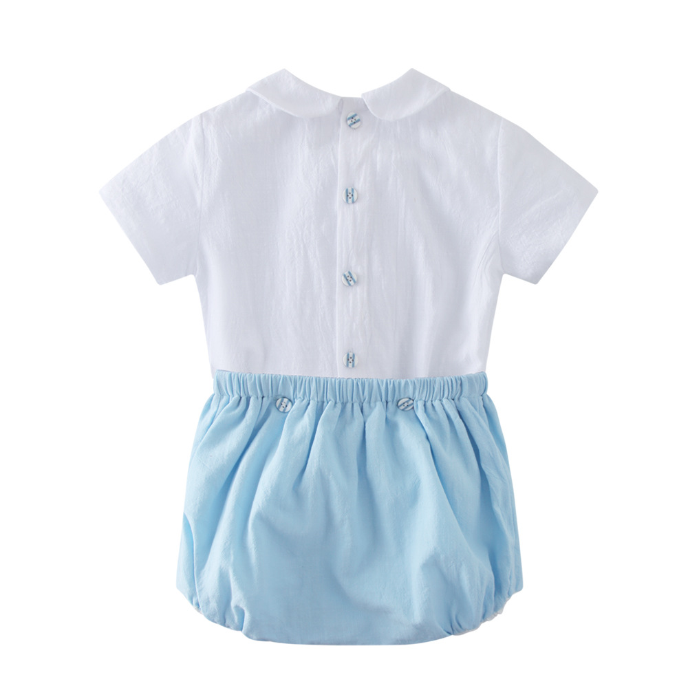 2026 キッズ兄弟姉妹セット スペイン風刺繍スモック半袖服 - Summer Clothing In Spanish のレビューと価格