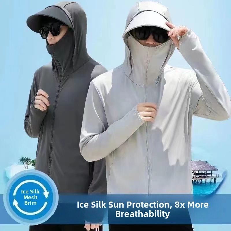 メンズ夏用薄手アイスシルク釣り用日焼け止め服超薄型通気性紫外 - Summer Rays Clothing のレビューと価格