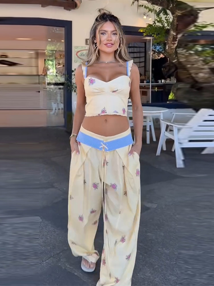 セクシーなプリントベストパンツ レディースセット エレガント - Summer Vacation Clothing Women のレビューと価格