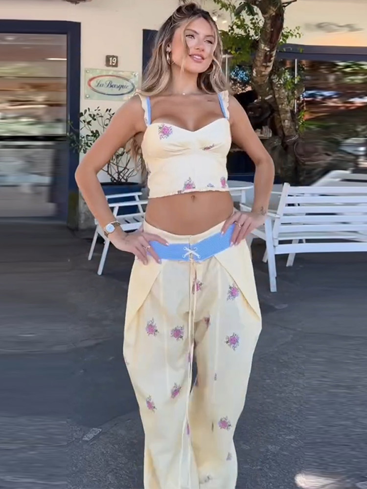 セクシーなプリントベストパンツ レディースセット エレガント - Summer Vacation Clothing Women のレビューと価格