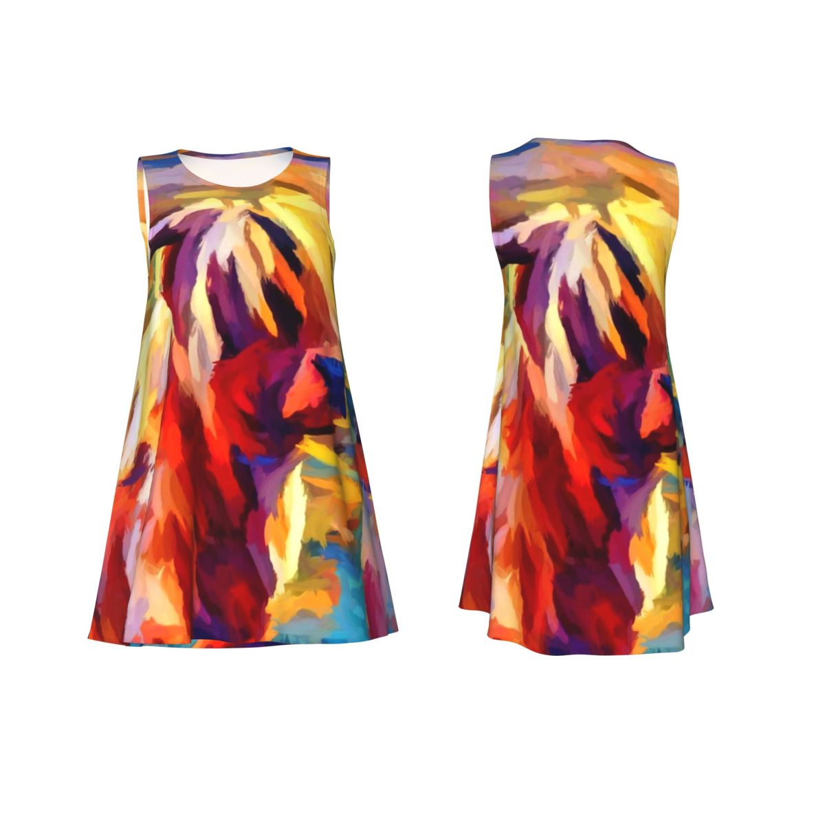 ハイランドカウ柄カジュアルドレス カラフルアニマル ノースリ - Summer Clothing Ideas For Women のレビューと価格