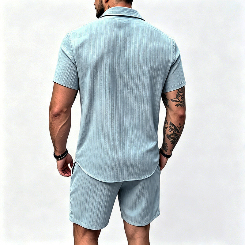 2026年新作 メンズ 縦型シワ加工ラペル半袖シャツ＆ショー - Summer Clothing Haul のレビューと価格