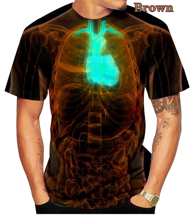 男性用スカルホラーTシャツ,スケルトン,パンク,レイオスボデ - Summer Rays Clothing のレビューと価格