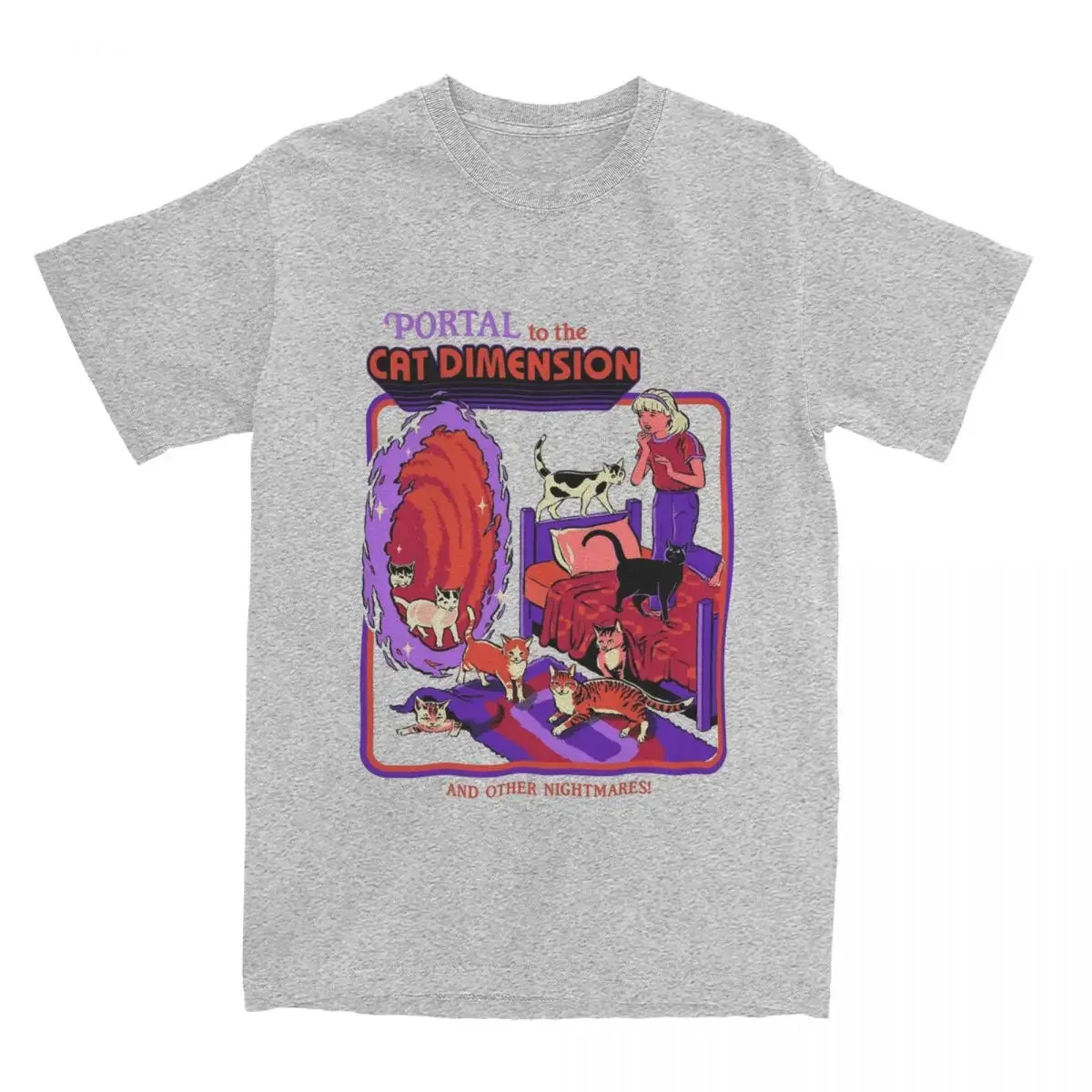 男性と女性のためのビンテージダークキャットTシャツ,ホラーT - Summer Clothing Ideas For Women のレビューと価格