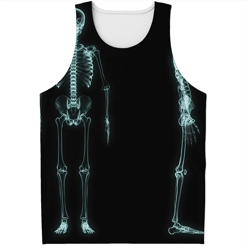 男性用のレトロなノースリーブのTシャツ,頭蓋骨のパターン,ヒ - Summer Rays Clothing のレビューと価格