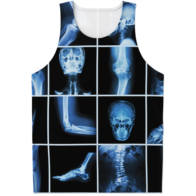 男性用のレトロなノースリーブのTシャツ,頭蓋骨のパターン,ヒ - Summer Rays Clothing のレビューと価格