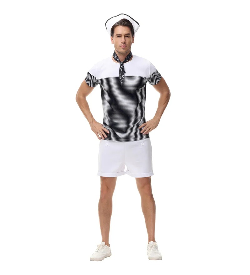 カップル航海海軍セーラー衣装セーラー衣装男性 Womao ハ - Summer Vacation Clothing Men のレビューと価格