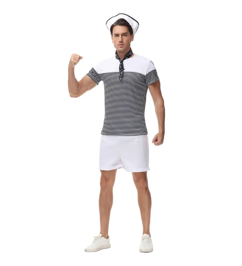 カップル航海海軍セーラー衣装セーラー衣装男性 Womao ハ - Summer Vacation Clothing Men のレビューと価格