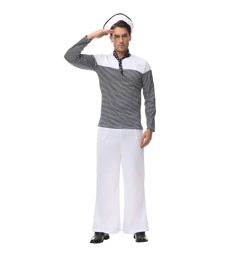 カップル航海海軍セーラー衣装セーラー衣装男性 Womao ハ - Summer Vacation Clothing Men のレビューと価格